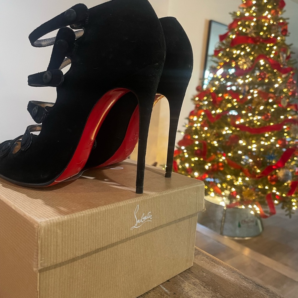 Christian Louboutin black suede